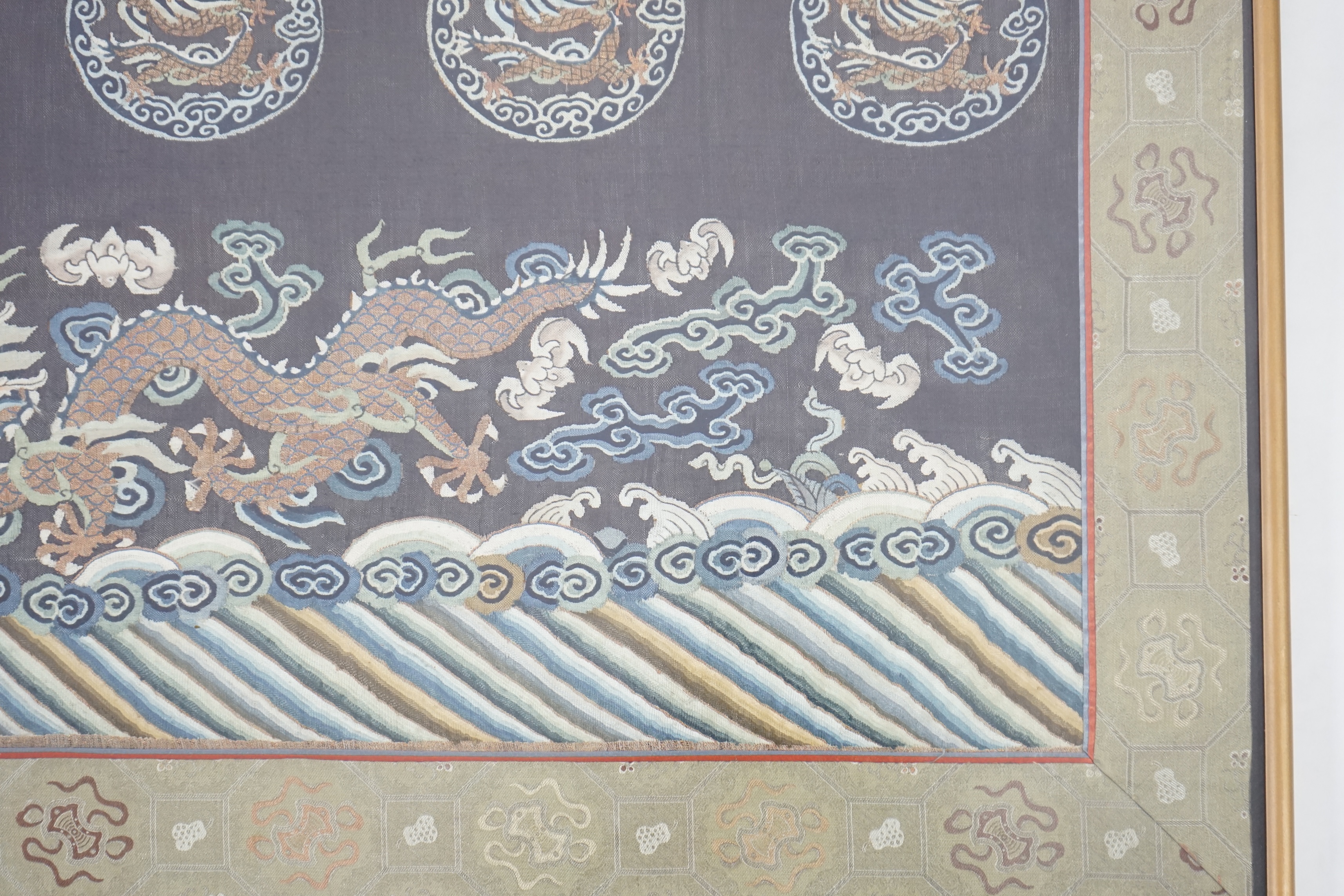 A Chinese Kesi 'dragon' panel, 19th century